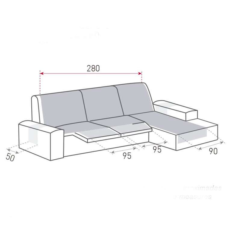 Cubre Acolchado Reversible Chaise Longue Relax Polster